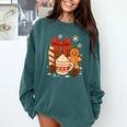 Cute Christmas Books Gingerbread Xmas Book Lover Teacher Comfort Colors Sweatshirt Chalky Mint