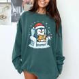 Cute Christmas Penguin Reading Book Cozy Winter Holiday Art Comfort Colors Sweatshirt Chalky Mint Cute Christmas Penguin Reading Book Cozy Winter Holiday Art Comfort Colors Sweatshirt Chalky Mint