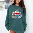 Cute Christmas A Penguin Reading Book Snowflake Hot Teacher Comfort Colors Sweatshirt Chalky Mint
