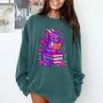 Cute Dragon Reading Books Bookworm Comfort Colors Sweatshirt Chalky Mint