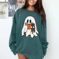 Cute Ghost Cat Reading Book Spooky Season Halloween Costume Comfort Colors Sweatshirt Chalky Mint
