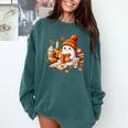 Cute Ghost Reading Book Lovers Halloween Pumpkin Women Girls Comfort Colors Sweatshirt Chalky Mint Cute Ghost Reading Book Lovers Halloween Pumpkin Women Girls Comfort Colors Sweatshirt Chalky Mint