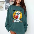 Cute Ghost Reading Book Retro Halloween Librarian Comfort Colors Sweatshirt Chalky Mint Cute Ghost Reading Book Retro Halloween Librarian Comfort Colors Sweatshirt Chalky Mint