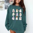 Cute Ghost Reading Books Teacher Halloween Reading Men Women Kids Comfort Colors Sweatshirt Chalky Mint
