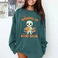 Cute Halloween Teacher Librarian Mummy Reading Books Comfort Colors Sweatshirt Chalky Mint Cute Halloween Teacher Librarian Mummy Reading Books Comfort Colors Sweatshirt Chalky Mint