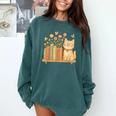 Cute Kawaii Cat Books Flowers Comfort Colors Sweatshirt Chalky Mint Cute Kawaii Cat Books Flowers Comfort Colors Sweatshirt Chalky Mint