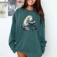 Cute Manatee Reading Book Bookworm Readers Manatee Lover Comfort Colors Sweatshirt Chalky Mint