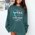 Cute Mermaid Librarian Teacher Dive Into A Good Book Reading Comfort Colors Sweatshirt Chalky Mint