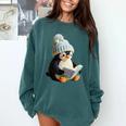 Cute Penguin Reading Book Faux-Crochet Print Comfort Colors Sweatshirt Chalky Mint Cute Penguin Reading Book Faux-Crochet Print Comfort Colors Sweatshirt Chalky Mint