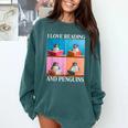 Cute Penguin Reading Book School Librarian Teacher Student Comfort Colors Sweatshirt Chalky Mint