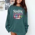 Cute Reading With My Gnomies Gnome Book Bookworm Lover Comfort Colors Sweatshirt Chalky Mint