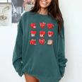 Cute Reading Hearts Valentine Day Book Lover Teacher Student Comfort Colors Sweatshirt Chalky Mint