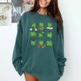 Cute Shamrock Reading St Patricks Day Teacher Book Lovers Comfort Colors Sweatshirt Chalky Mint