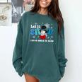 Cute Snowman Let It Snow I Have Books Reader Comfort Colors Sweatshirt Chalky Mint