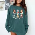 Cute Snowman Reading Books Christmas Winter Book Lover Comfort Colors Sweatshirt Chalky Mint
