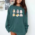 Cute Spooky Reading Book Halloween Fall Ghost Autumn Comfort Colors Sweatshirt Chalky Mint