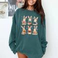 Cute Teacher Bunny Rabbit Reading Easter Bunnies Book Lovers Comfort Colors Sweatshirt Chalky Mint