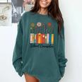 Cute Wildflower Book School Counseling Life School Counselor Comfort Colors Sweatshirt Chalky Mint