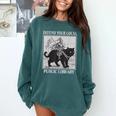 Defend Your Local Library Knight Cat Rider Book Lover Comfort Colors Sweatshirt Chalky Mint Defend Your Local Library Knight Cat Rider Book Lover Comfort Colors Sweatshirt Chalky Mint