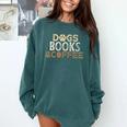 Dogs Books & Coffee Comfort Colors Sweatshirt Chalky Mint