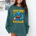 Dragon Bookworm Please I'm A Book Dragon Comfort Colors Sweatshirt Chalky Mint