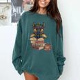 Dragon Read Books Be Kind Stay Weird Book Lover Comfort Colors Sweatshirt Chalky Mint