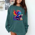 Dragon Reading a Book Bookworm Book Lover Comfort Colors Sweatshirt Chalky Mint