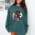 Dragon Reading A Book Cute Bookworm Book Lover Comfort Colors Sweatshirt Chalky Mint