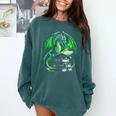 Dragon Reading Books Bookworm Comfort Colors Sweatshirt Chalky Mint
