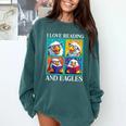 Eagle Love Reading And Eagles Child Book Lover Comfort Colors Sweatshirt Chalky Mint