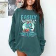 Easily Distracted By Books And Dragons Nerds Comfort Colors Sweatshirt Chalky Mint