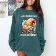Easily Distracted By Books And Gnomes Book Reading Gnome Comfort Colors Sweatshirt Chalky Mint