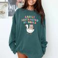 Easily Distracted By Books Silly-Goose Bookish Library Read Comfort Colors Sweatshirt Chalky Mint