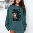 Easily Distracted By Cats And Books Lovers Reading Comfort Colors Sweatshirt Chalky Mint Easily Distracted By Cats And Books Lovers Reading Comfort Colors Sweatshirt Chalky Mint