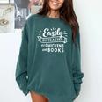 Easily Distracted By Chickens And Books Farm Comfort Colors Sweatshirt Chalky Mint