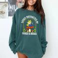 Easily Distracted By Frogs And Books Comfort Colors Sweatshirt Chalky Mint