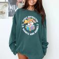 Easily Distracted By Rabbits And Books Reading Comfort Colors Sweatshirt Chalky Mint