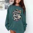 Easily Distracted By Yarn And Books Comfort Colors Sweatshirt Chalky Mint
