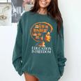 Education Is Freedom Afro Woman Book Illustration Comfort Colors Sweatshirt Chalky Mint