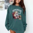 English Bulldog Dog Reading Book 67 Six Seven Meme Comfort Colors Sweatshirt Chalky Mint
