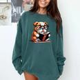 English Bulldog Reading a Book Dog For Men Women Girls Kids Comfort Colors Sweatshirt Chalky Mint