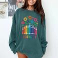 Equality Love Peace Compassion Books Protest Women Girls Kid Comfort Colors Sweatshirt Chalky Mint