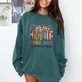 Everyone Is Welcome Here Floral Book LGBT Pride Equality Comfort Colors Sweatshirt Chalky Mint