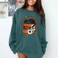 Fall Book Teacher Cat Books Halloween Autumn Librarian Comfort Colors Sweatshirt Chalky Mint