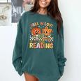 Fall In Love With Reading Autumn Pumpkin Teacher Book Lover Comfort Colors Sweatshirt Chalky Mint Fall In Love With Reading Autumn Pumpkin Teacher Book Lover Comfort Colors Sweatshirt Chalky Mint
