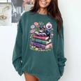 Fantasy Drama Tragedy Cute Cat Book Lover Readers Librarians Comfort Colors Sweatshirt Chalky Mint