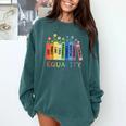 Floral Book Equality Human Rights Social Justice Peace Love Comfort Colors Sweatshirt Chalky Mint