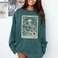 Floral The Reader Tarot Card Skeleton Reading Book Comfort Colors Sweatshirt Chalky Mint Floral The Reader Tarot Card Skeleton Reading Book Comfort Colors Sweatshirt Chalky Mint
