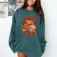 Fully Booked For Fall Books Pumpkin Autumn Thanksgiving Comfort Colors Sweatshirt Chalky Mint Fully Booked For Fall Books Pumpkin Autumn Thanksgiving Comfort Colors Sweatshirt Chalky Mint