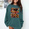 Geometric History Educated Women Reading Book Melanin Comfort Colors Sweatshirt Chalky Mint